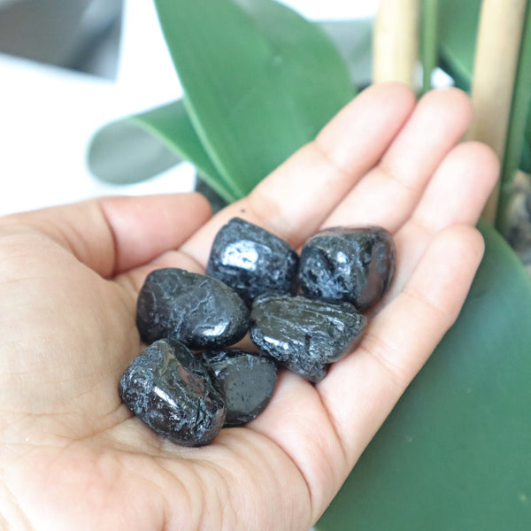3 Stones Black Tourmaline free form tumbled stone