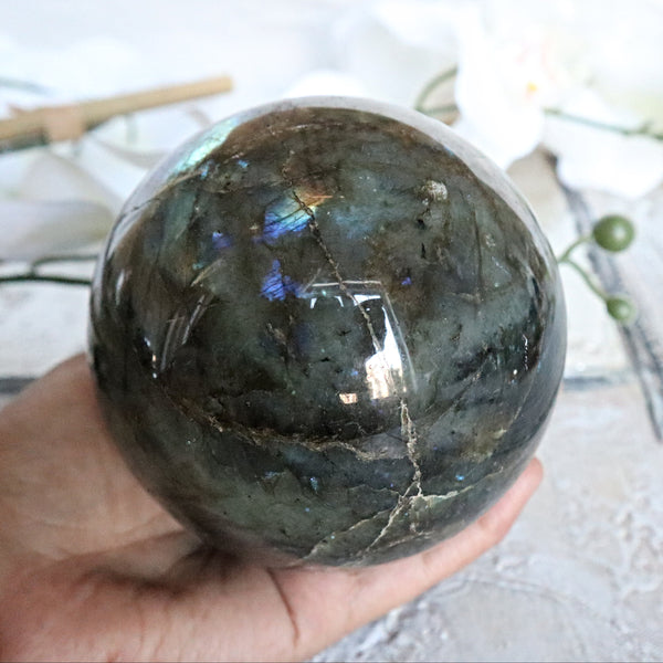 Large Labradorite Sphere 93 mm, L1