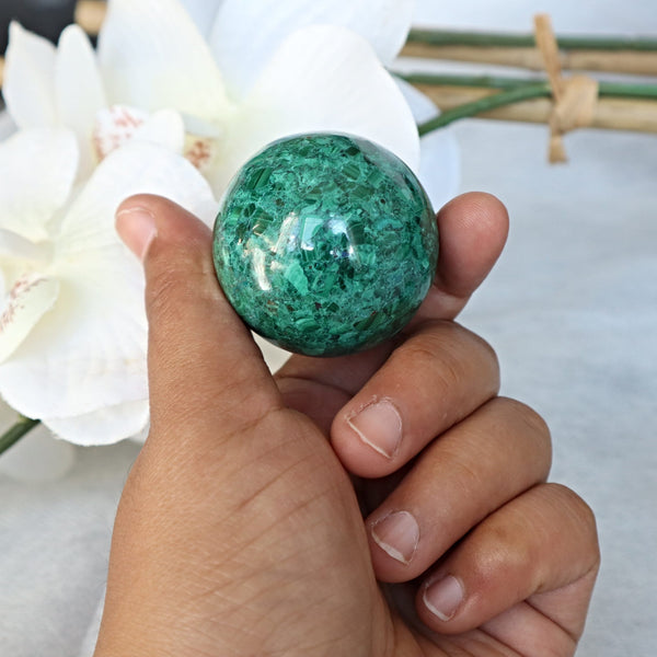 Chrysocolla Sphere 40mm, 1.6 inch Chrysocolla Crystal Sphere, Green Chrysocolla Sphere