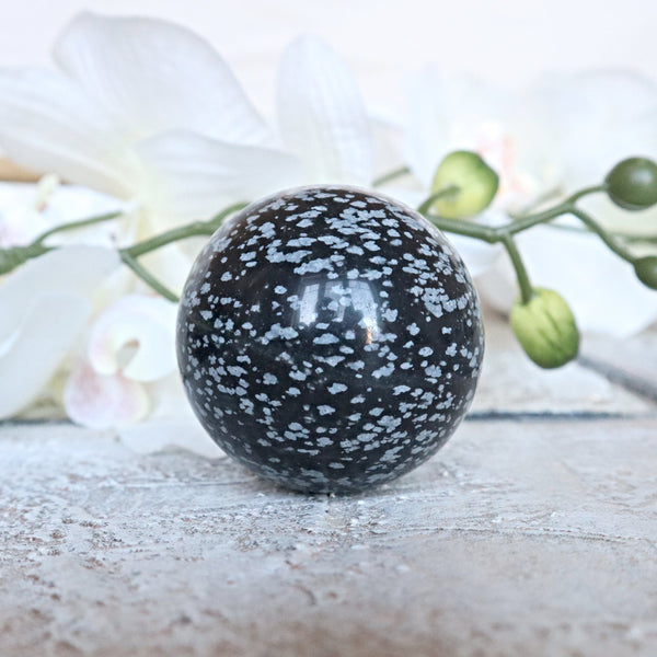 Snowflake Obsidian Sphere 50mm or 2 inches Snowflake Obsidian Sphere, Medium Snowflake Sphere, Healing stone