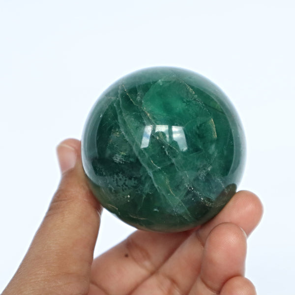Green Fluorite Sphere, Fluorite Sphere Natural Green Fluorite Sphere, Reiki Meditation Healing Crystal Gift, FL B