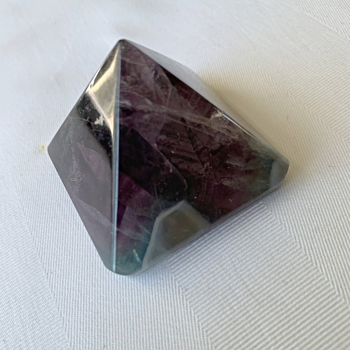 Large Green Fluorite Pyramid: Reiki Healing Crystal (45mm)