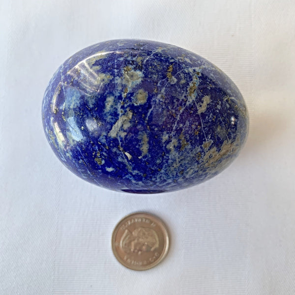 Large 70mm lapis lazuli egg on a stand