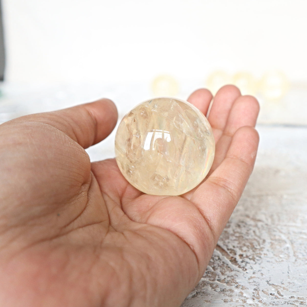 Honey Calcite Sphere: Polished Energy Crystal for Solar Plexus Chakra