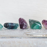 Green Purple Fluorite Palm Stone: Meditation Crystal Gift