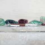 Green Purple Fluorite Palm Stone: Meditation Crystal Gift
