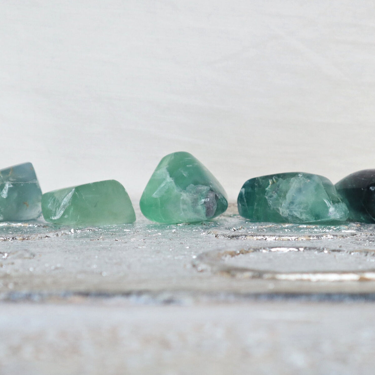 Green Purple Fluorite Palm Stone: Meditation Crystal Gift