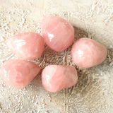 Rose Quartz Palm Stone: Natural Pink Crystal, Massage & Pocket Stone