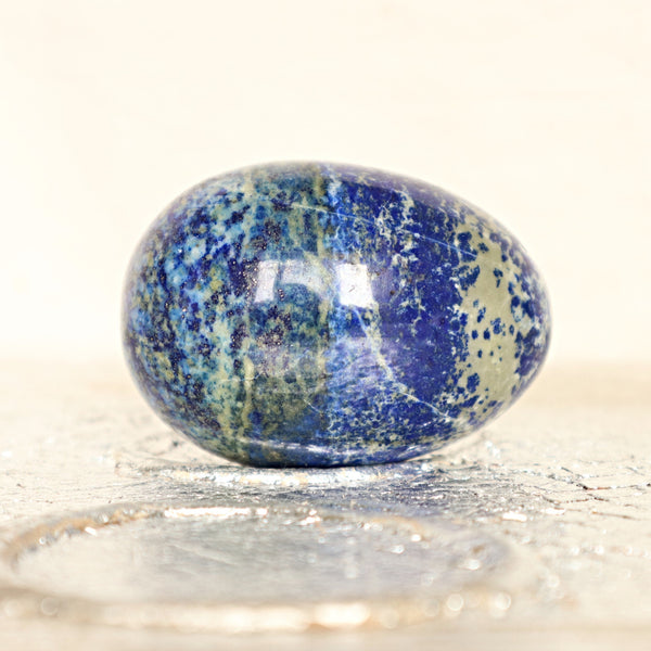 Large Lapis Lazuli Egg: Reiki Healing Crystal Home Decor