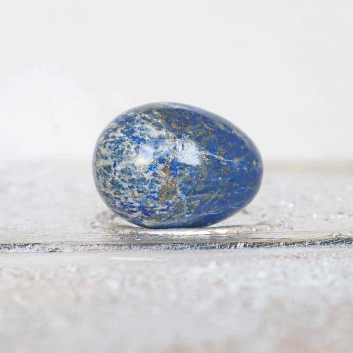 Polished Lapis Lazuli Egg: Reiki Meditation Crystal Decor