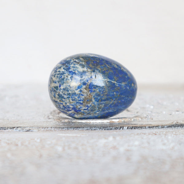 Polished Lapis Lazuli Egg: Reiki Meditation Crystal Decor