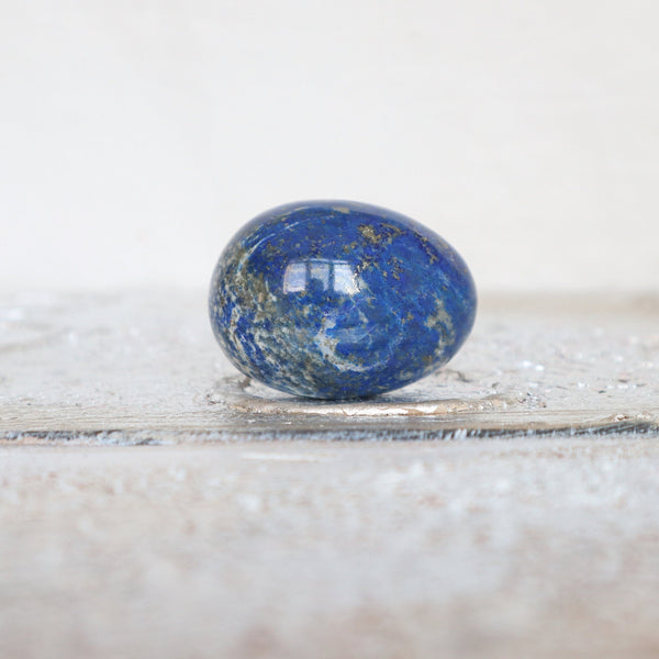 Polished Lapis Lazuli Egg: Reiki Meditation Crystal Decor