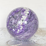 Large AAA Charoite Sphere, Russian Purple Gemstone Decor (145mm)
