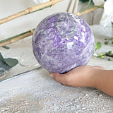 Large AAA Charoite Sphere, Russian Purple Gemstone Decor (145mm)
