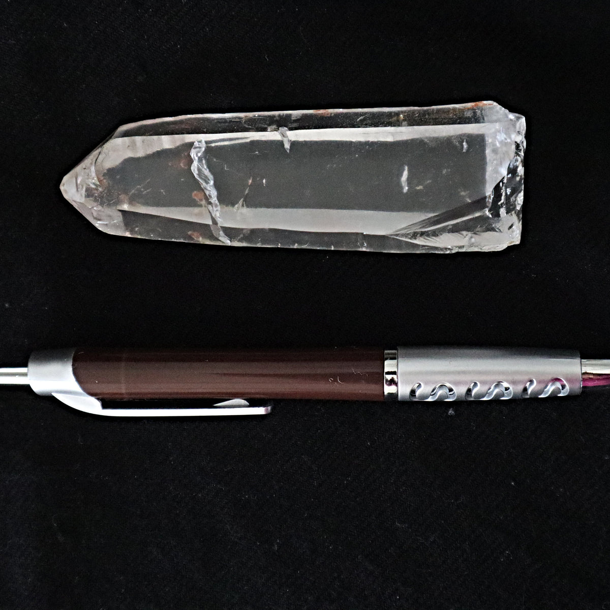 Lemurian Seed Quartz Crystal Point: Chakra Cleansing, 3.7"
