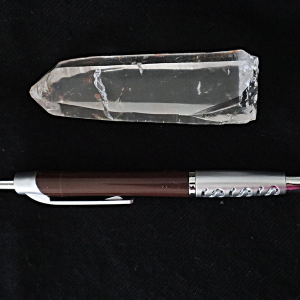 Lemurian Seed Quartz Crystal Point: Chakra Cleansing, 3.7"