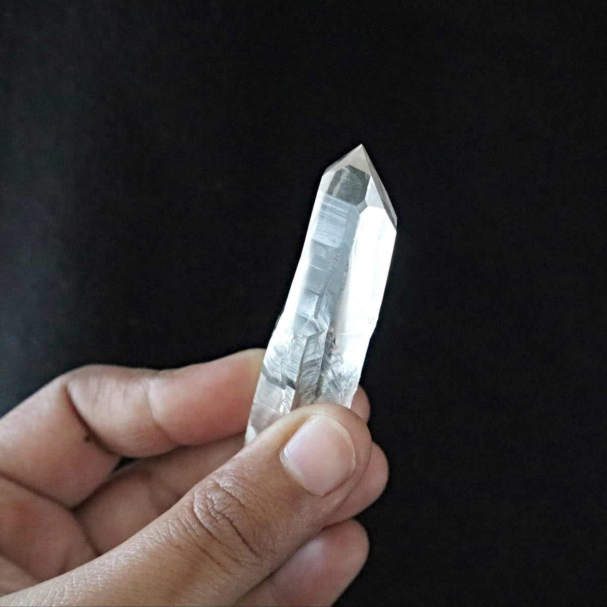Lemurian Seed Crystal Point with 5 sides Isis Face , Brazil Lemurian, L11
