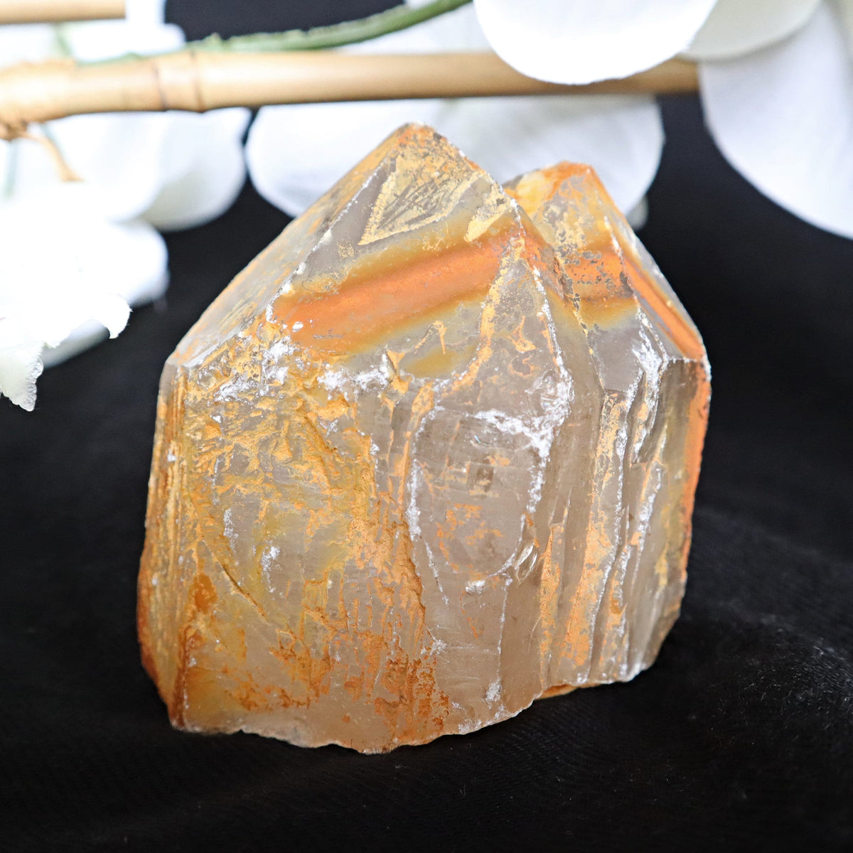Himalayan Double Pointed Quartz Crystal with Iron Oxide