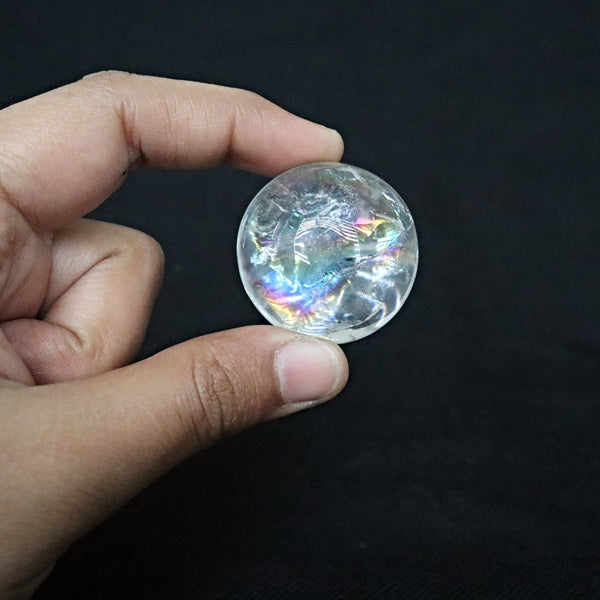 Natural Rainbow Quartz Sphere: Feng Shui Crystal Decor Gift