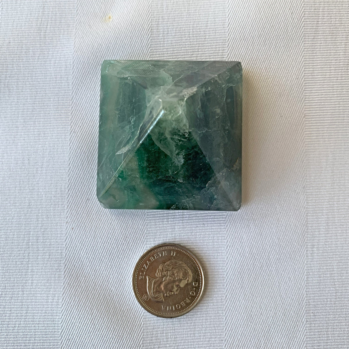 Large Green Fluorite Pyramid: Reiki Healing Crystal (45mm)