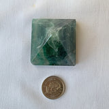 Large Green Fluorite Pyramid: Reiki Healing Crystal (45mm)