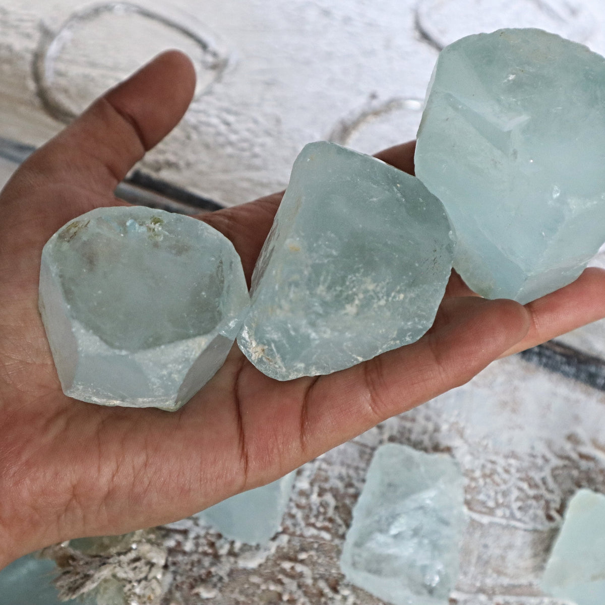 Raw Aquamarine Crystal Mineral Specimens