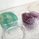 Green Purple Fluorite Palm Stone: Meditation Crystal Gift