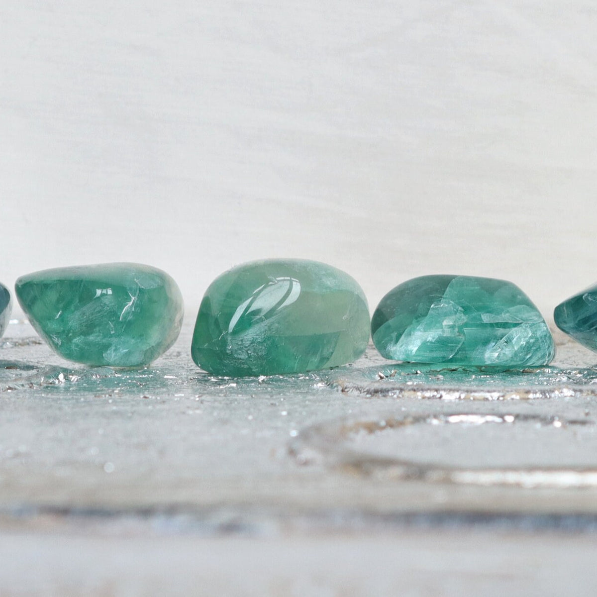 Green Purple Fluorite Palm Stone: Meditation Crystal Gift