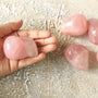 Rose Quartz Palm Stone: Natural Pink Crystal, Massage & Pocket Stone