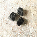 Black Tourmaline Palm Stones (Set of 3): EMF Protector, Root Chakra Crystal