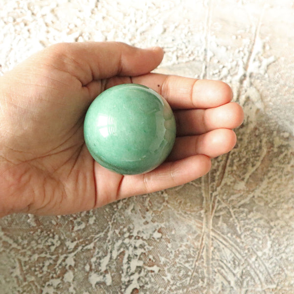 Green Aventurine Sphere: Lucky Abundance Crystal (1.6 inch)