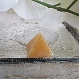 Orange Calcite Pyramid: Natural Abundance Stone, Meditation Decor (35mm)
