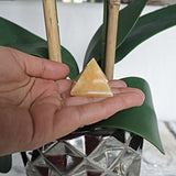 Orange Calcite Pyramid: Natural Abundance Stone, Meditation Decor (35mm)