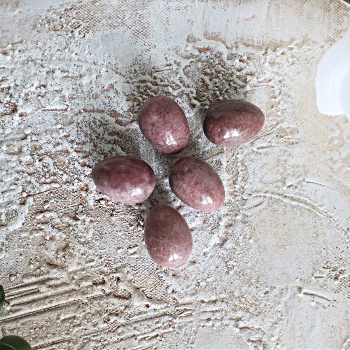 Rhodonite Egg, Natural Pink Rhodonite Stone Eggs for Home Decor Reiki Meditation Healing