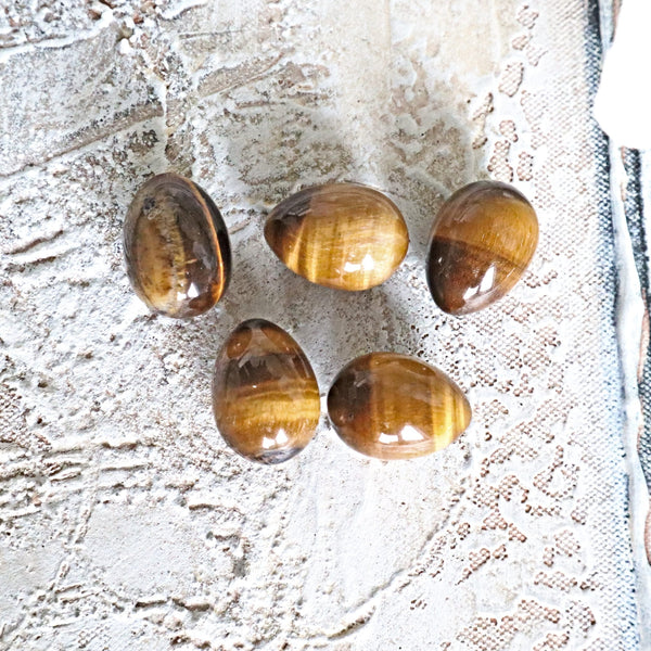 Tiger Eye Stone Egg: Natural Reiki Healing Crystal (25mm)
