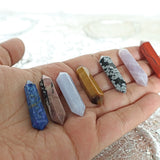 Double Point Crystal Set: Lapis, Rhodonite, Agate, Jasper, Obsidian