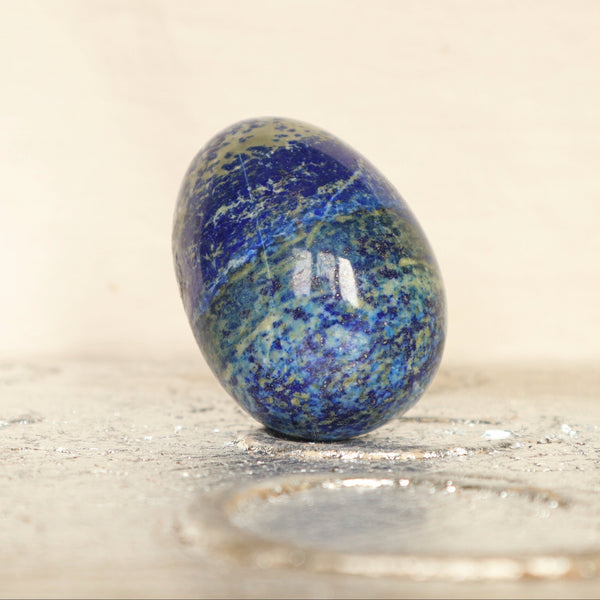 Large Lapis Lazuli Egg: Reiki Healing Crystal Home Decor