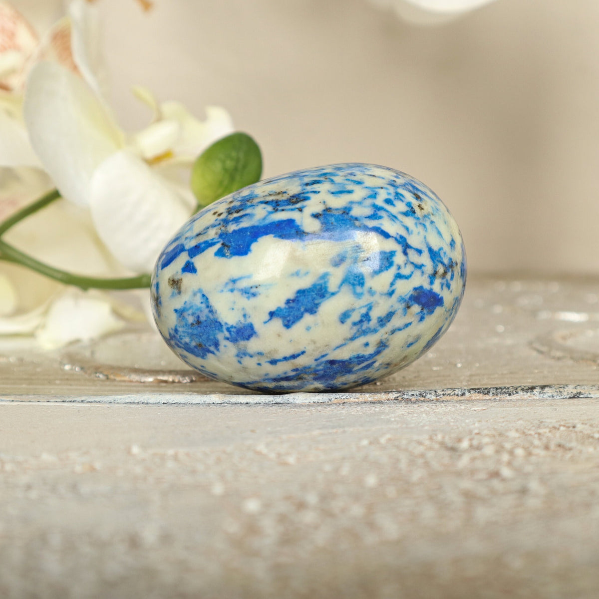 Polished Lapis Lazuli Egg: Reiki Meditation Crystal Decor