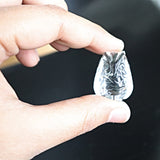 Clear Crystal Quartz Owl Feng Shui Gift for Home Decor wisdom and success