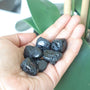 Black Tourmaline Palm Stones (Set of 3): EMF Protector, Root Chakra Crystal