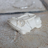 White Howlite Frog Green Crystal Frog for Wealth Abundance Lucky Stone