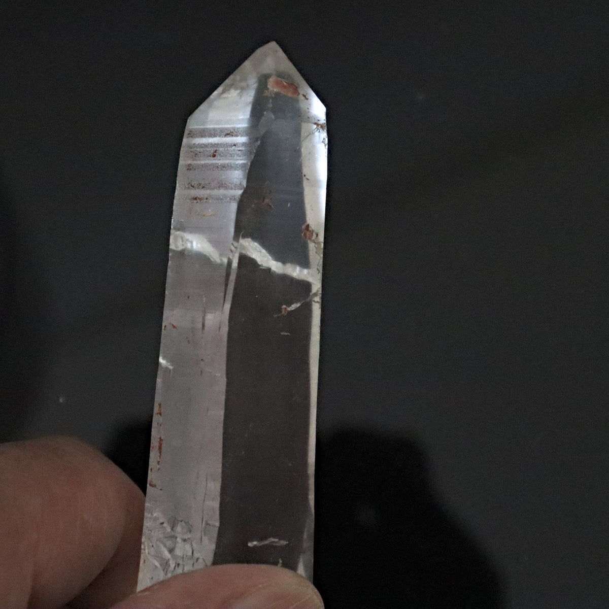 Lemurian Seed Quartz Crystal Point: Chakra Cleansing, 3.7"