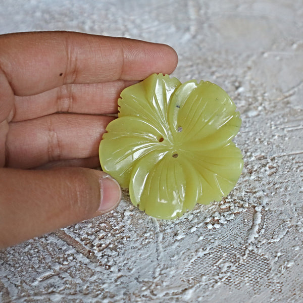 Large Jade Flower 50mm Serpentine