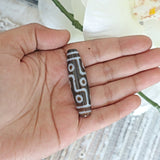 6 Eye Dzi Bead: Hand Carved Tibetan Agate Stone (48mm)