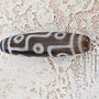 6 Eye Dzi Bead: Hand Carved Tibetan Agate Stone (48mm)