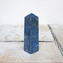 Lapis Lazuli Obelisk Tower: 4.5" Crystal Point with Pyrite