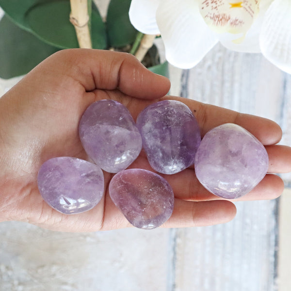 Amethyst Palm Stone: Free Form Massage & Pocket Stone