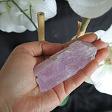 Raw Pink Kunzite Crystal Specimen: Natural Untreated Gemstone