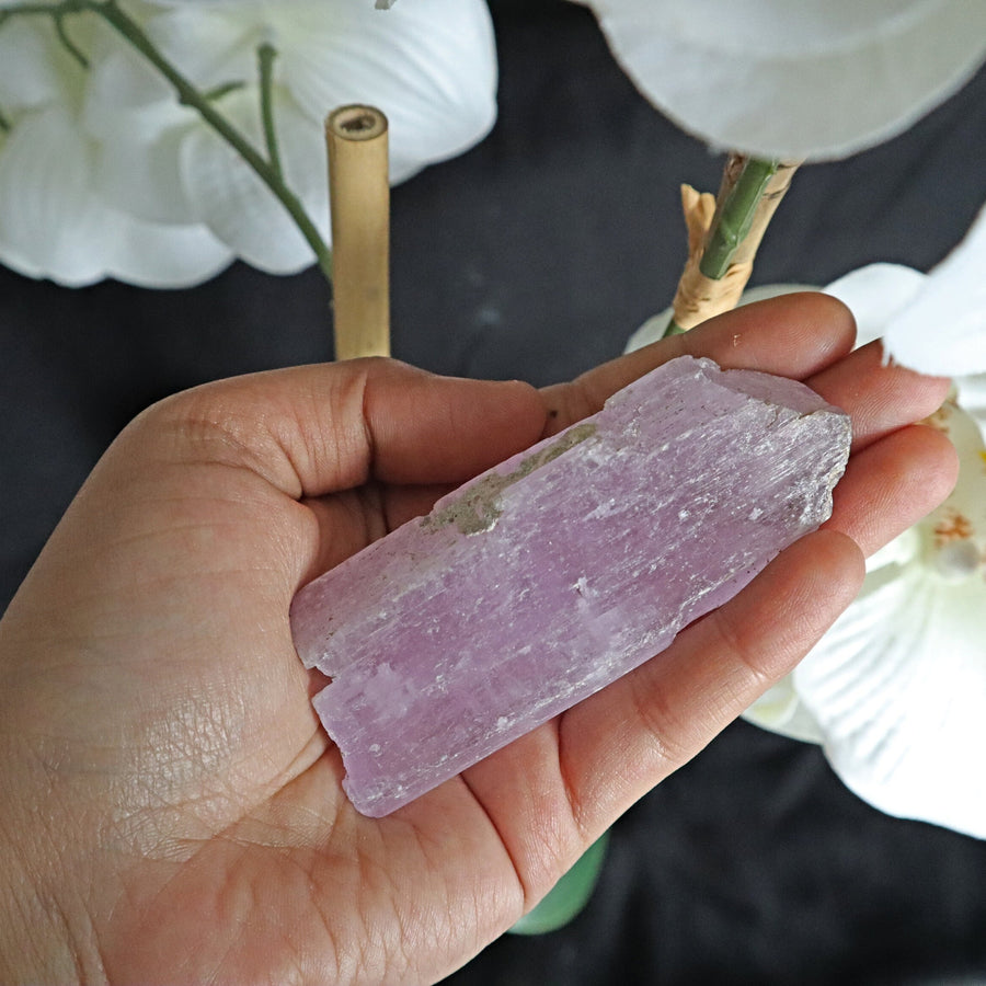 Raw Pink Kunzite Crystal Specimen: Natural Untreated Gemstone