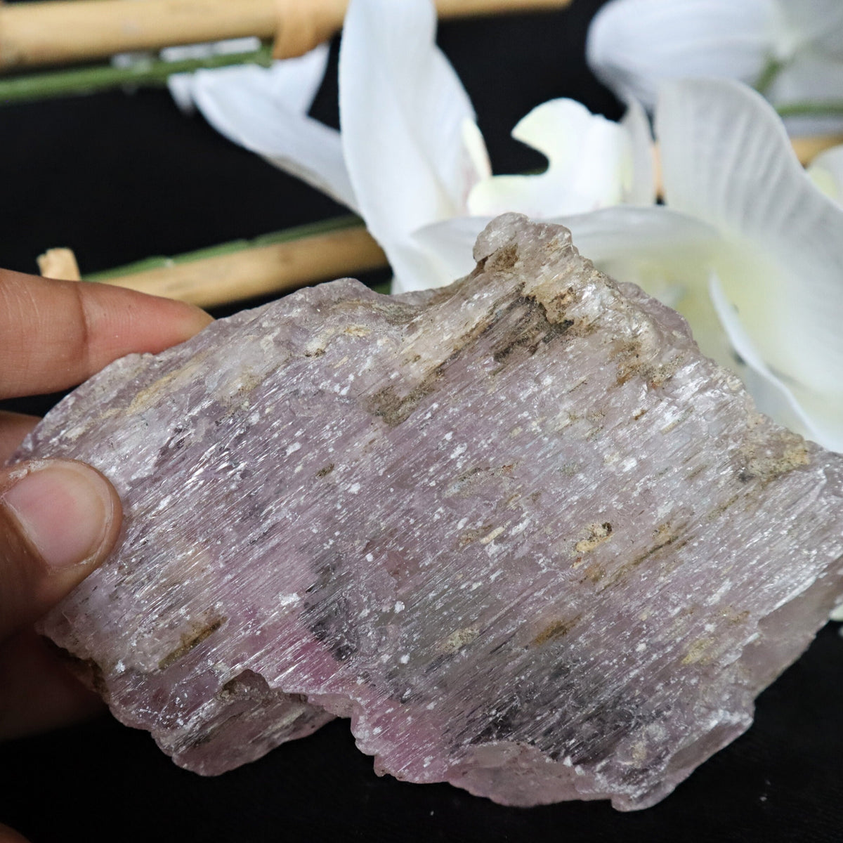 Large Raw Pink Kunzite Crystal Specimen, Natural Free Form